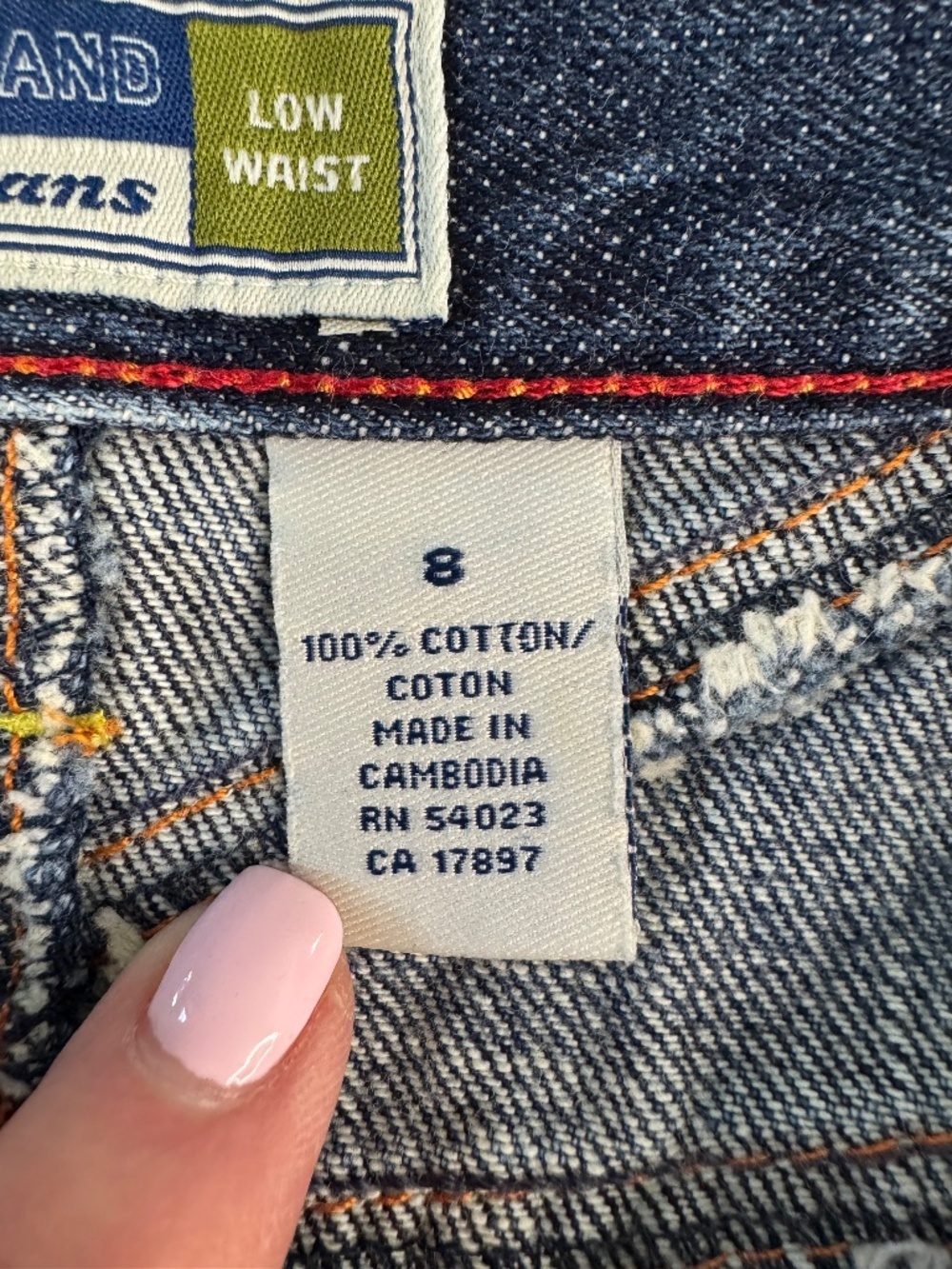 Vintage Old Navy Low Waist Denim Mini Skirt Size 8 - Picture 6 of 7
